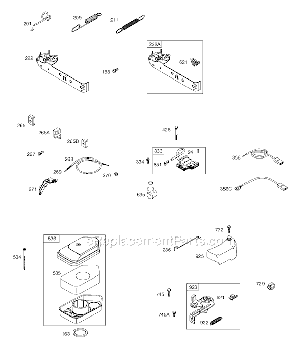 Page D Diagram and Parts List for 9J900SERIES  Briggs and Stratton Engine